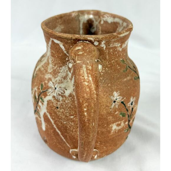 Studio Art Hand Crafted Stoneware Pottery Jug Pitcher Flowers Floral - Picture 7 of 9